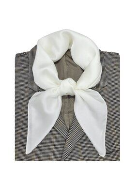 ✨✨Elegant Bandana Square Silky Scarf White Solid Soft Wrap Versatile Shawl Wrap